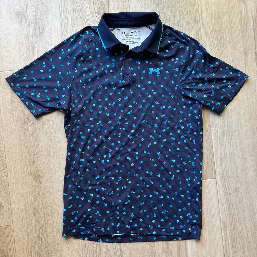 Under Armour ISO Chill Polo Mens Performance Sleeve Golf Athletic Shirt small